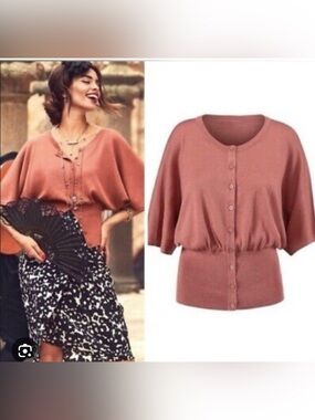 CAbi Women's Brick Dust Dolman Sleeve Kimono Cardigan Sweater Size XS Style 5284